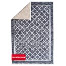 Produktansicht des heySimeon Teppichs in der Farbe Helsinki mit dezentem Muster in Grau-Beige
